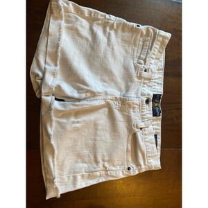 Lucky Brand Abbey Short White Denim Cut Off Frayed Hem Shorts Size 4 27